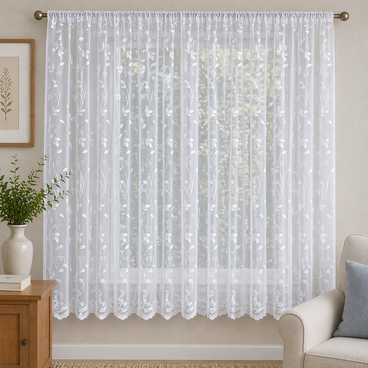 Corsica White Net Curtain