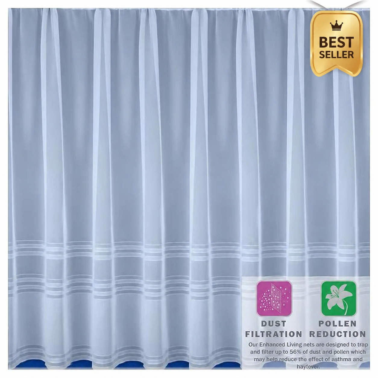 Hudson White Net Curtain
