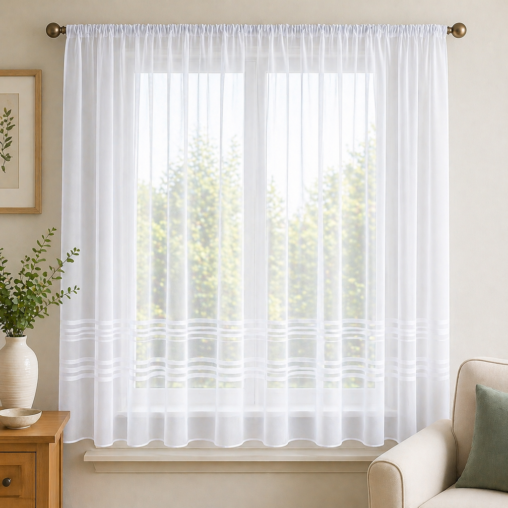 Hudson White Net Curtain