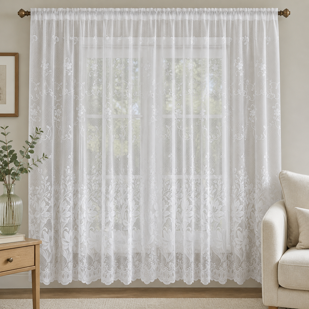 Lagos White Net Curtain